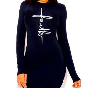 Cotton Curved-Hem Dress Top (Faith)